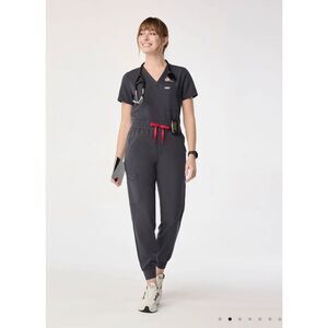 Figs Zamora Jogger Pants High Waisted Scrubs, Charcoal Women’s XXL / P